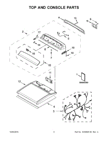 02 - Top And Console Parts parts for Whirlpool Dryer 7MWGD8000EW0 from AppliancePartsPros.com