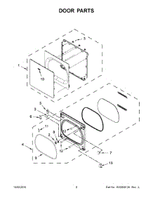 05 - Door Parts parts for Whirlpool Dryer 7MWGD8000EW0 from AppliancePartsPros.com
