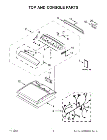 02 - Top And Console Parts parts for Whirlpool Dryer 7MWGD8000EW1 from AppliancePartsPros.com