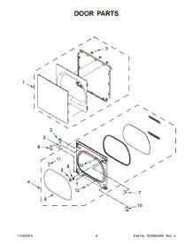 05 - Door Parts parts for Whirlpool Dryer 7MWGD8000EW1 from AppliancePartsPros.com