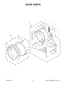 05 - Door Parts parts for Whirlpool Dryer 7MWGD87HEDC1 from AppliancePartsPros.com