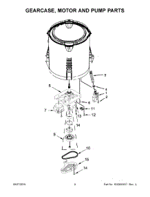 05 - Gearcase, Motor And Pump Parts parts for Whirlpool Washer 7MWTW1504DQ1 from AppliancePartsPros.com