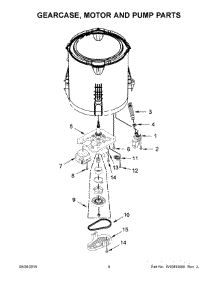 05 - Gearcase, Motor And Pump Parts parts for Whirlpool Washer 7MWTW1701DQ1 from AppliancePartsPros.com