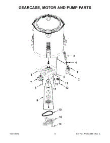 05 - Gearcase, Motor And Pump Parts parts for Whirlpool Washer 7MWTW1704BM1 from AppliancePartsPros.com