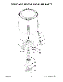 05 - Gearcase, Motor And Pump Parts parts for Whirlpool Washer 7MWTW1709DM1 from AppliancePartsPros.com