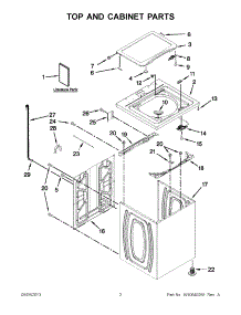 02 - Top And Cabinet Parts parts for Whirlpool Washer 7MWTW1799BQ0 from AppliancePartsPros.com