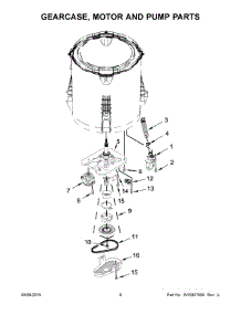 05 - Gearcase, Motor And Pump Parts parts for Whirlpool Washer 7MWTW1812AW1 from AppliancePartsPros.com