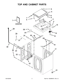 02 - Top And Cabinet Parts parts for Whirlpool Laundry Center 7MWTW5521BW1 from AppliancePartsPros.com