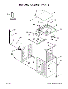 02 - Top And Cabinet Parts parts for Whirlpool Laundry Center 7MWTW7000EW0 from AppliancePartsPros.com