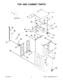 02 - Top And Cabinet Parts parts for Whirlpool Laundry Center 7MWTW7300EW0 from AppliancePartsPros.com