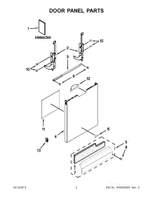 02 - Door Panel Parts parts for Whirlpool Dishwasher 7WDF530PAYM6 from AppliancePartsPros.com