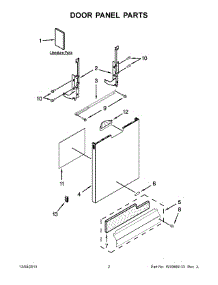 02 - Door Panel Parts parts for Whirlpool Dishwasher 7WDF530PAYM7 from AppliancePartsPros.com
