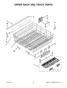 10 - Upper Rack And Track Parts parts for Whirlpool Dishwasher 7WDT950SAYM3 from AppliancePartsPros.com