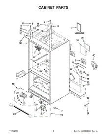 02 - Cabinet Parts parts for Whirlpool Refrigerator 7WF736SDAM11 from AppliancePartsPros.com