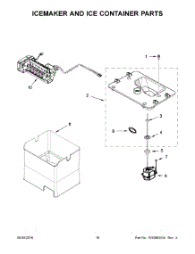 10 - Icemaker And Ice Container Parts parts for Whirlpool Refrigerator 7WF736SDAM14 from AppliancePartsPros.com