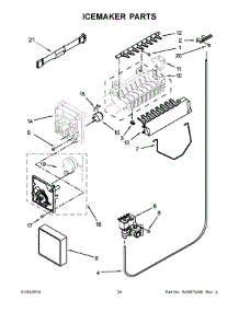 13 - Icemaker Parts parts for Whirlpool Refrigerator 7WRS22FDBF00 from AppliancePartsPros.com