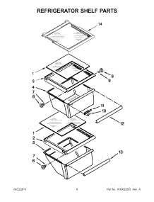 04 - Refrigerator Shelf Parts parts for Whirlpool Refrigerator 7WRS22FDBW00 from AppliancePartsPros.com