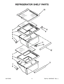 04 - Refrigerator Shelf Parts parts for Whirlpool Refrigerator 7WRS25FEBF00 from AppliancePartsPros.com