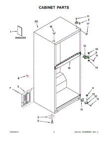 02 - Cabinet Parts parts for Whirlpool Refrigerator 8W8TXDWFBW00 from AppliancePartsPros.com