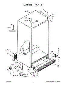 02 - Cabinet Parts parts for Whirlpool Refrigerator 8WRS25KNBF00 from AppliancePartsPros.com