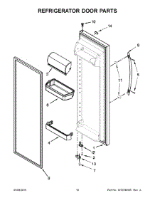 06 - Refrigerator Door Parts parts for Whirlpool Refrigerator 8WRS25KNBF02 from AppliancePartsPros.com