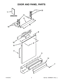 02 - Door And Panel Parts parts for Whirlpool Dishwasher BLB14DRANA2 from AppliancePartsPros.com