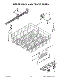 10 - Upper Rack And Track Parts parts for Whirlpool Dishwasher BLB14DRANA2 from AppliancePartsPros.com