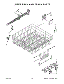 10 - Upper Rack And Track Parts parts for Whirlpool Dishwasher BLB14DRANA4 from AppliancePartsPros.com