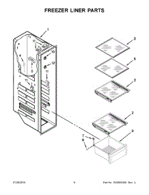 05 - Freezer Liner Parts parts for Whirlpool Refrigerator BRS75ARANA00 from AppliancePartsPros.com