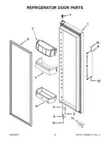 07 - Refrigerator Door Parts parts for Whirlpool Refrigerator BRS75BRANA00 from AppliancePartsPros.com