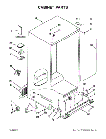 02 - Cabinet Parts parts for Whirlpool Refrigerator BRS80ARANA02 from AppliancePartsPros.com