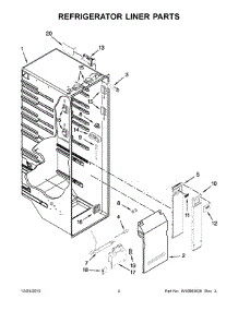 03 - Refrigerator Liner Parts parts for Whirlpool Refrigerator BRS80ARANA02 from AppliancePartsPros.com