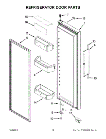 07 - Refrigerator Door Parts parts for Whirlpool Refrigerator BRS80ARANA02 from AppliancePartsPros.com