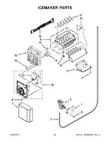 12 - Icemaker Parts parts for Whirlpool Refrigerator BRS80ARANA02 from AppliancePartsPros.com