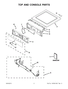 02 - Top And Console Parts parts for Whirlpool Dryer BSG17CCANA0 from AppliancePartsPros.com