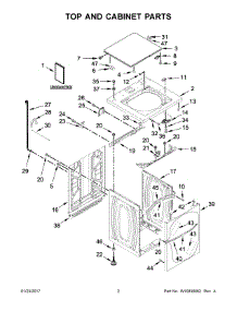 02 - Top And Cabinet Parts parts for Whirlpool Laundry Center CAE2765FQ0 from AppliancePartsPros.com