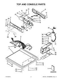 02 - Top And Console Parts parts for Whirlpool Dryer CDG8990XW1 from AppliancePartsPros.com