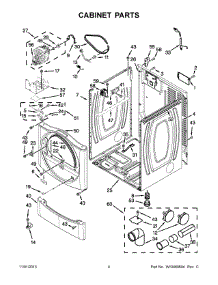03 - Cabinet Parts parts for Whirlpool Dryer CDG8990XW1 from AppliancePartsPros.com