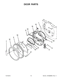 06 - Door Parts parts for Whirlpool Dryer CDG8990XW1 from AppliancePartsPros.com