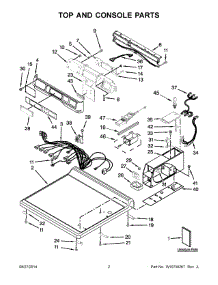 02 - Top And Console Parts parts for Whirlpool Dryer CED9050AW0 from AppliancePartsPros.com