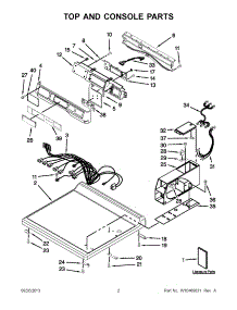 02 - Top And Console Parts parts for Whirlpool Dryer CGD8990XW2 from AppliancePartsPros.com