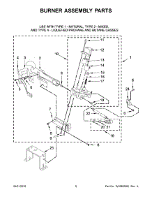 05 - Burner Assembly Parts parts for Whirlpool Laundry Center CGD9060AW1 from AppliancePartsPros.com
