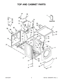 02 - Top And Cabinet Parts parts for Whirlpool Laundry Center CHW9150GW0 from AppliancePartsPros.com