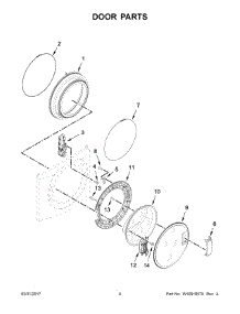 03 - Door Parts parts for Whirlpool Laundry Center CHW9150GW0 from AppliancePartsPros.com