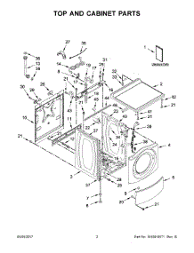 02 - Top And Cabinet Parts parts for Whirlpool Laundry Center CHW9160GW0 from AppliancePartsPros.com