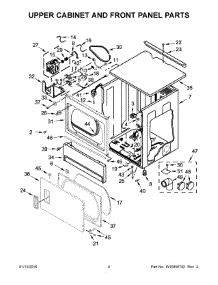 03 - Upper Cabinet And Front Panel Parts parts for Whirlpool Dryer CSP2860TQ1 from AppliancePartsPros.com
