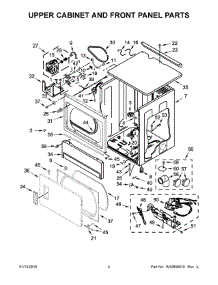 03 - Upper Cabinet And Front Panel Parts parts for Whirlpool Dryer CSP2861TQ1 from AppliancePartsPros.com