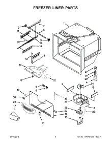 03 - Freezer Liner Parts parts for Whirlpool Refrigerator GB9FHDXWS09 from AppliancePartsPros.com