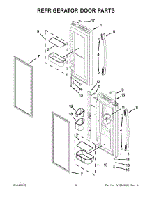 05 - Refrigerator Door Parts parts for Whirlpool Refrigerator GI0FSAXVY012 from AppliancePartsPros.com