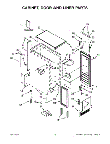 02 - Cabinet, Door And Liner Parts parts for Whirlpool Ice Maker GI15PDXZS1 from AppliancePartsPros.com